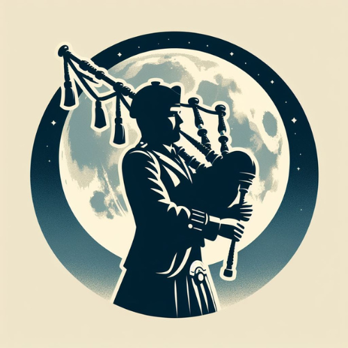 The Bagpiper Under the Moon